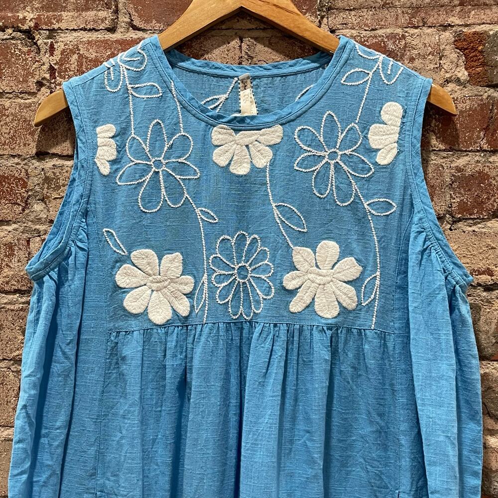 Uncle Frank 100% Cotton Embroidered Floral Mini Dress‎ Size Small - Picture 3 of 8